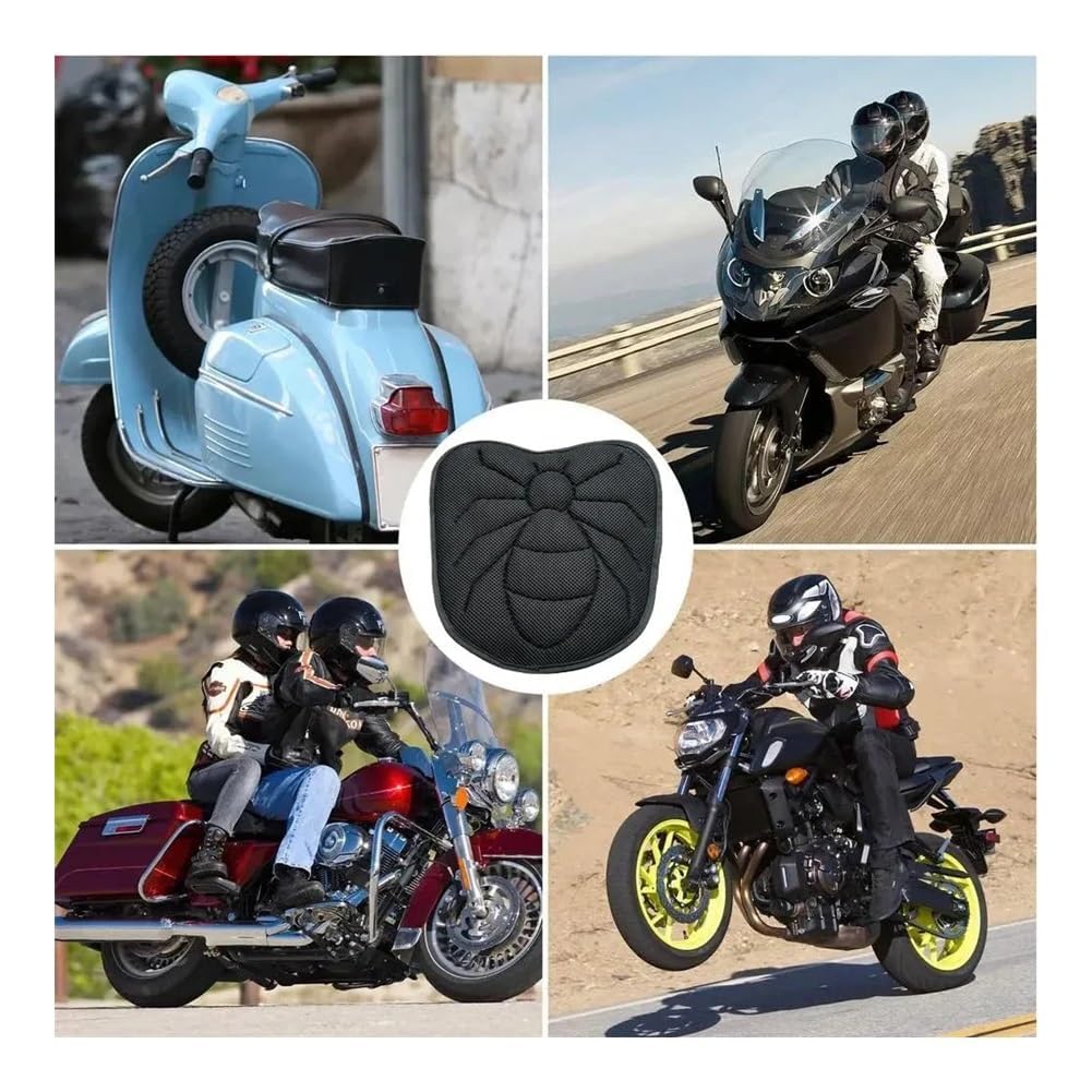 STHIRA Motorcycle Seat Pad for Long Rides with 29.5 x 29 cm Anti Skid Mesh Cushioning | Breathable and Vibration Absorbing