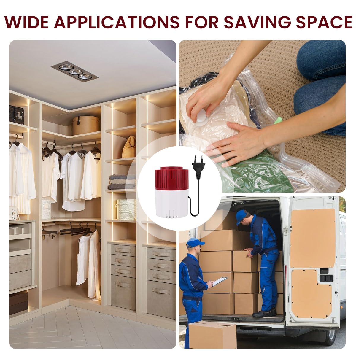 Serplex Electric Air Pump for Vacuum Storage Bags with 30W Motor and One Button Control