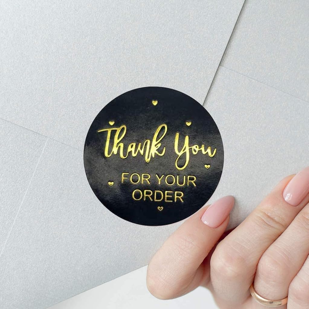 HASTHIP® Pretty Round Floral Thank You Paper Self-Adhesive Stickers for Cloth Seal Label Handmade Envelope Stationery Multicolour 1500PCS 40mm