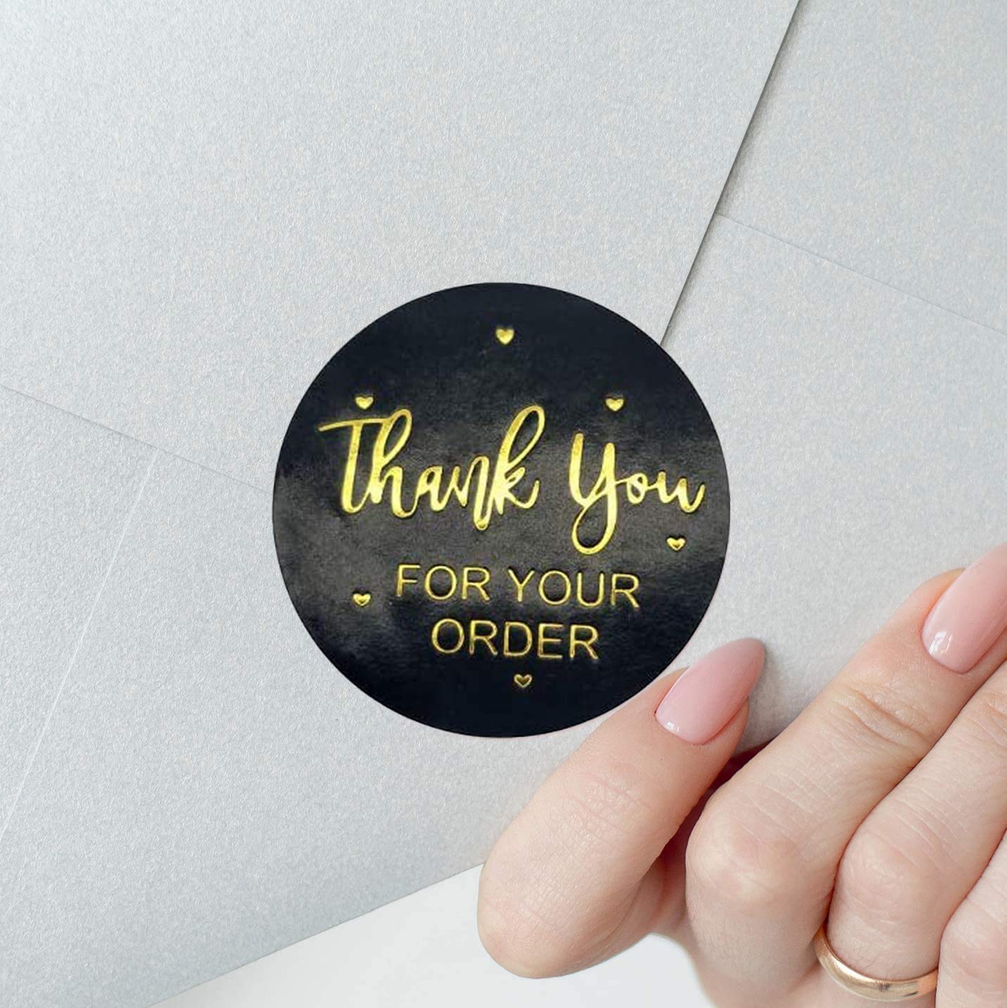 HASTHIP Thank You Paper Stickers for Envelopes and Stationery featuring Strong Adhesive 1500 pcs 40 mm | Pretty Round Floral Multicolour Design