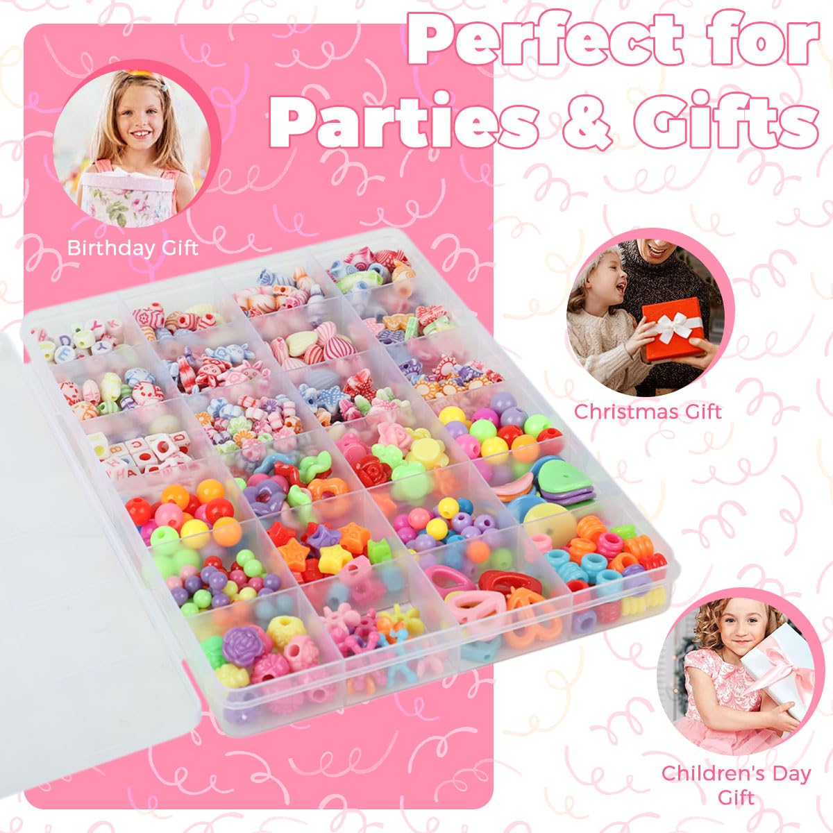 SANNIDHI Bracelet Making Set for Kids with 24 Grid Beads Organizer and Letter Charms | Fun DIY Jewelry Gift for Girls 7 14 Years