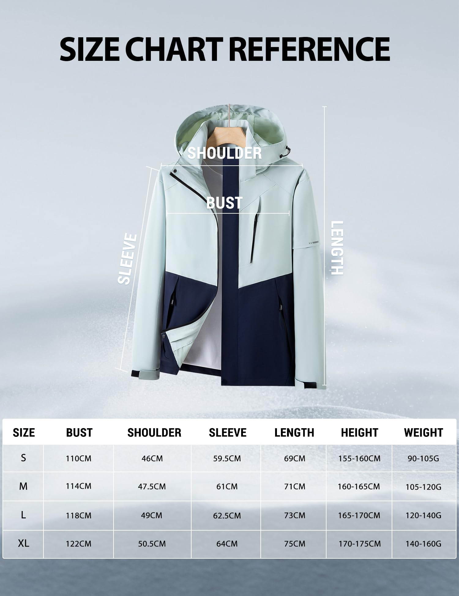 Venzina Women's Water Repellent Jacket for Hiking and Daily Commute with Reflective Design | Lightweight Breathable Windbreaker in Grey