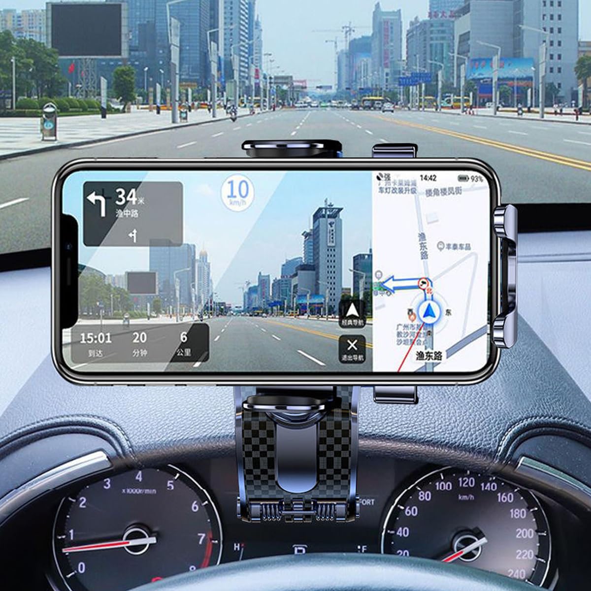 STHIRA Car Dashboard Mobile Holder for Smartphones with 360° Rotation and Clip-On Design