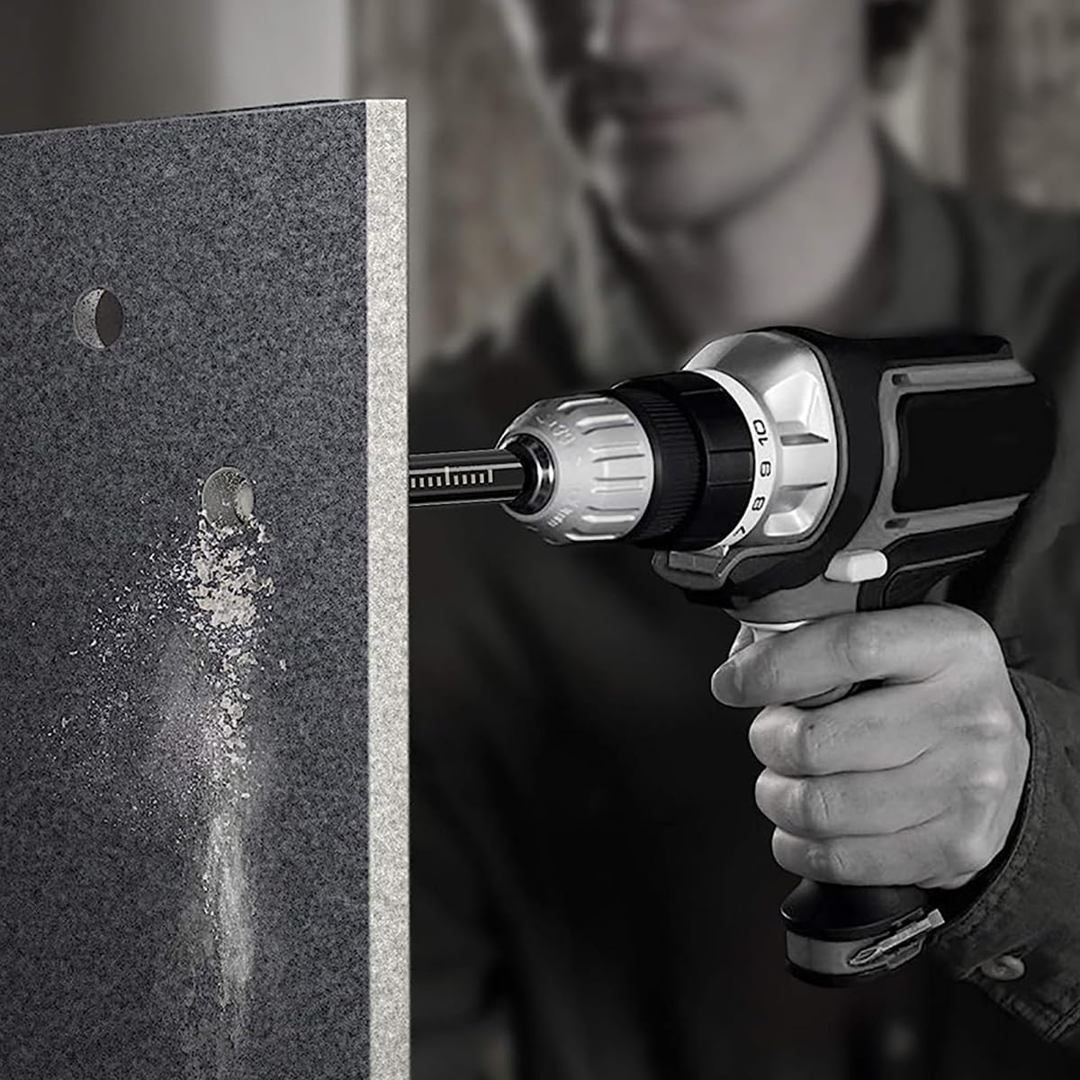 HASTHIP Dry Diamond Drill Bits Set for Granite and Tile with Wax Cooling Core 5PCS | Round Shank Sizes 1/4–1/2 inch