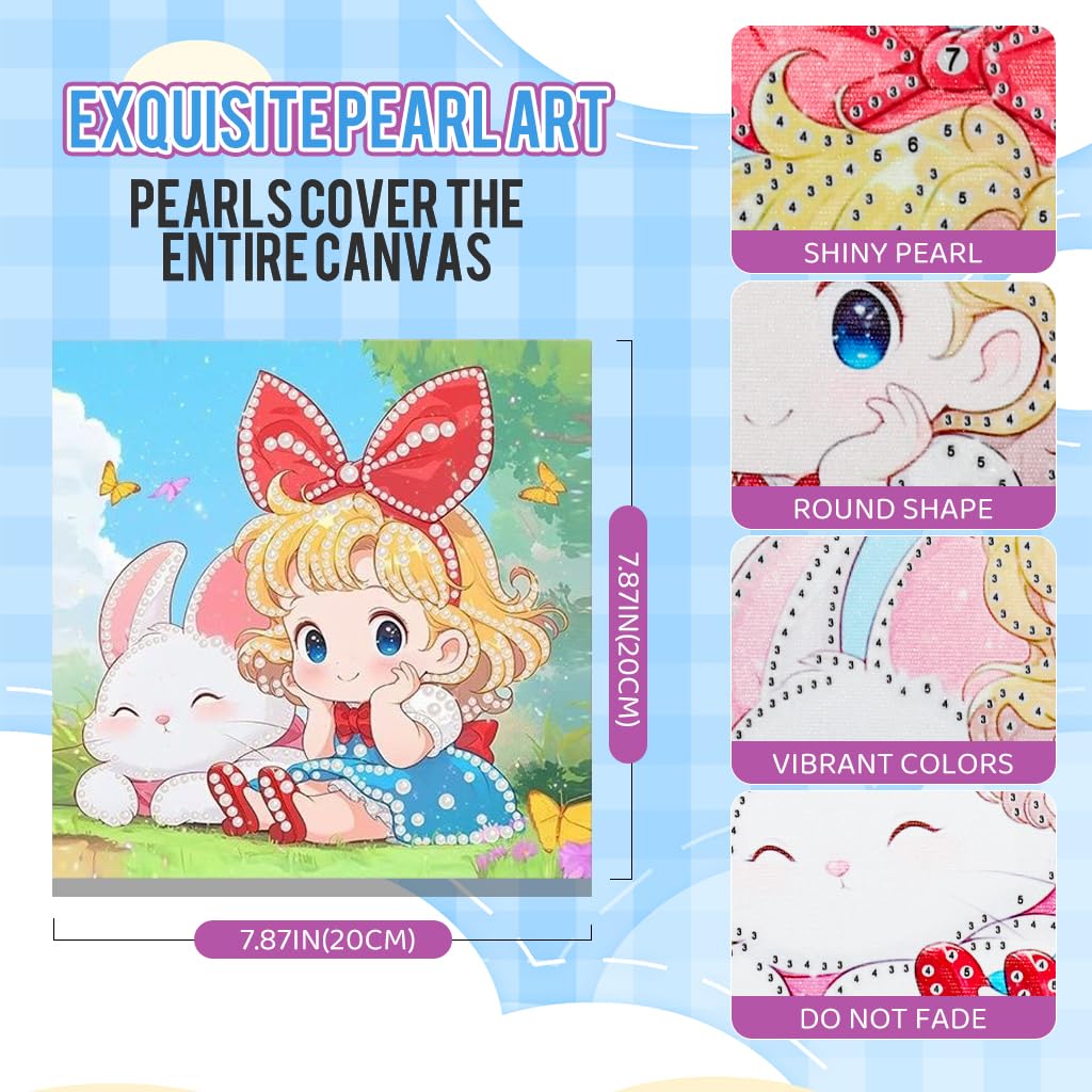 PATPAT Diamond Art Kits for Kids with Pearl Detailing featuring Cute Stitch Design | Fun DIY Craft