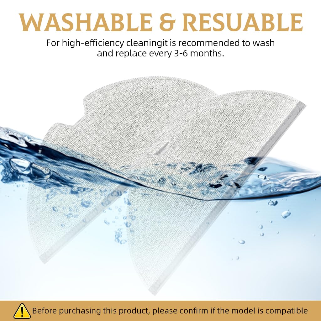 HASTHIP Mop Cloth Replenishment Kit for Dreame D9 L10 F9 Robots including 8PCS Washable Pads