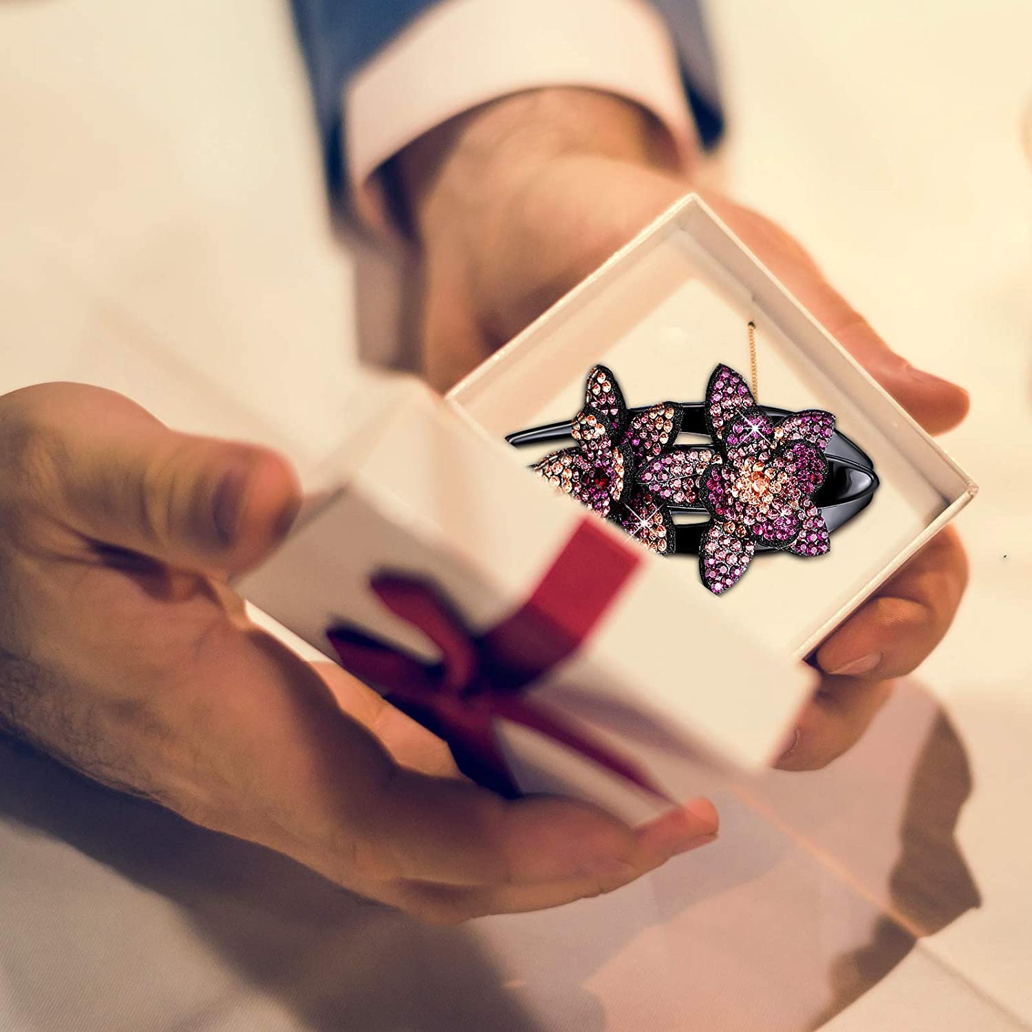 PALAY Purple Dovetail Hair Clips for Elegant Hairstyles with Rhinestone Floral Design | Ideal for Weddings and Daily Wear