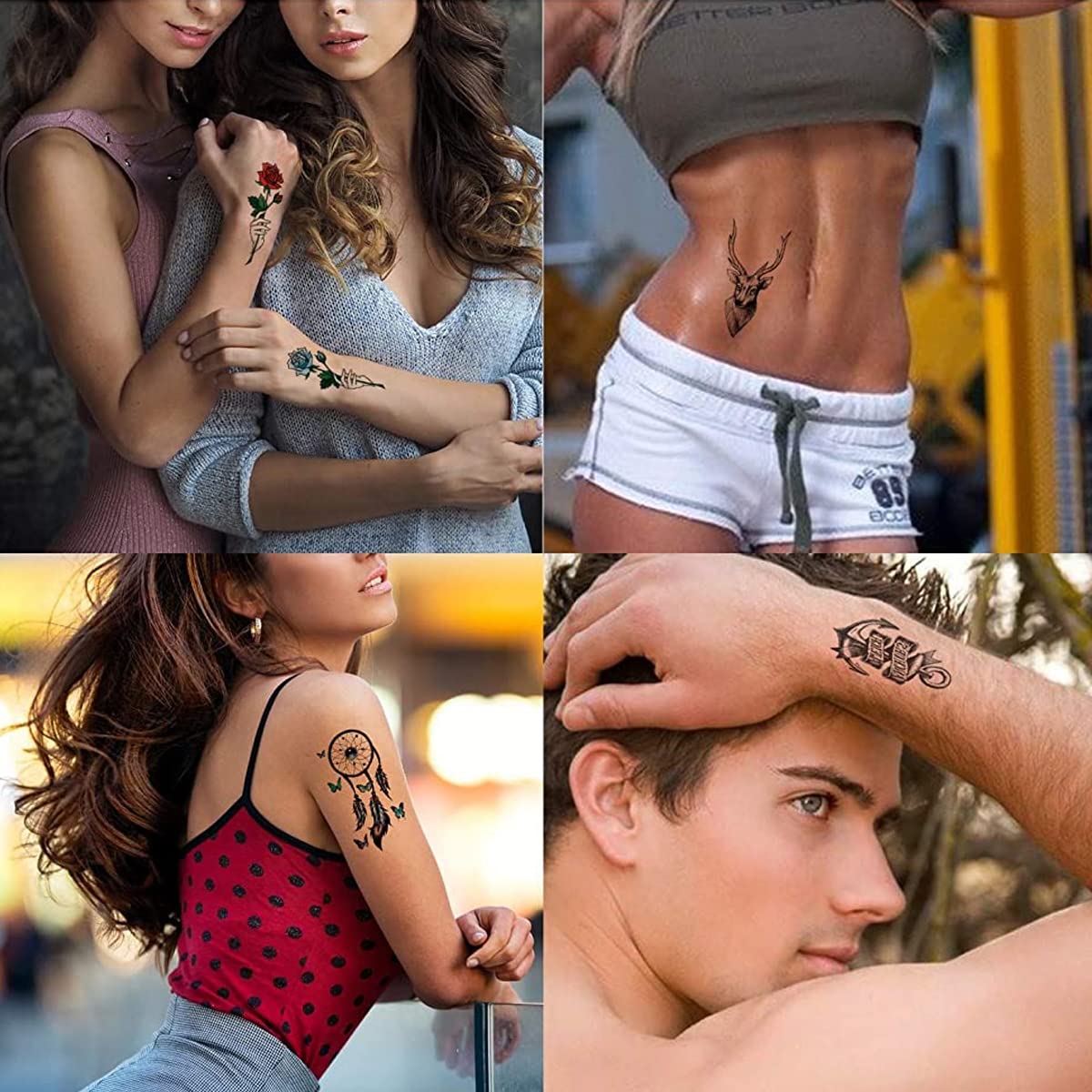 MAYCREATE Tattoo Stickers for Body Art with 42 Sheets 8.27×5.83 in Waterproof Designs | DIY Temporary Tattoos for Men and Women