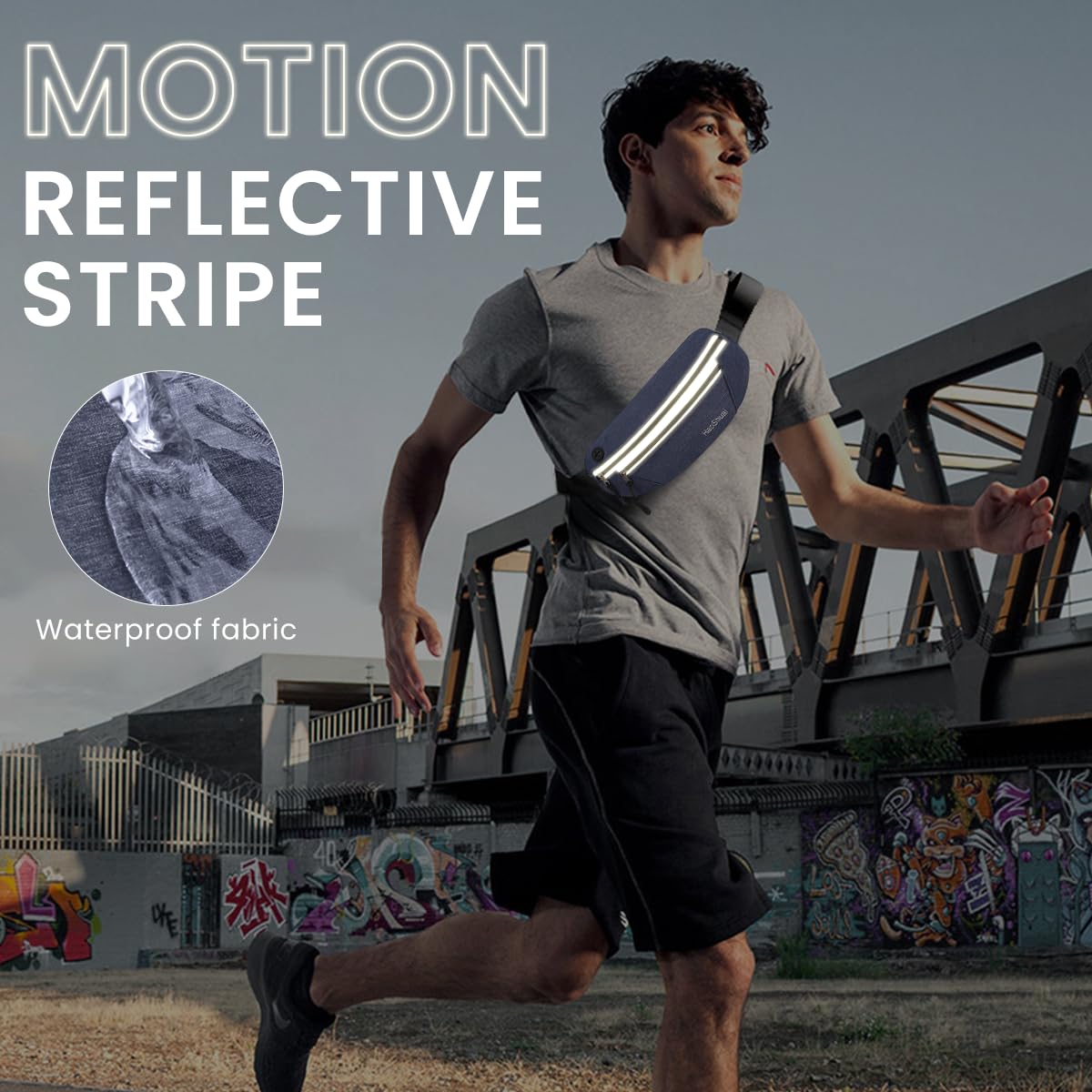 ZIBUYU Waist Bag for Running and Travel with Dual Zipper Pockets and Adjustable Belt | Waterproof Nylon Design for Men and Women