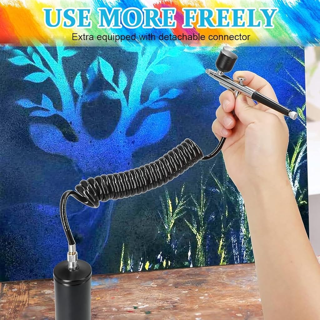 HANNEA Airbrush Kit for Makeup and Cake Decorating with 23–27 PSI Power | 0.3mm Nozzle and Ergonomic Handheld Design