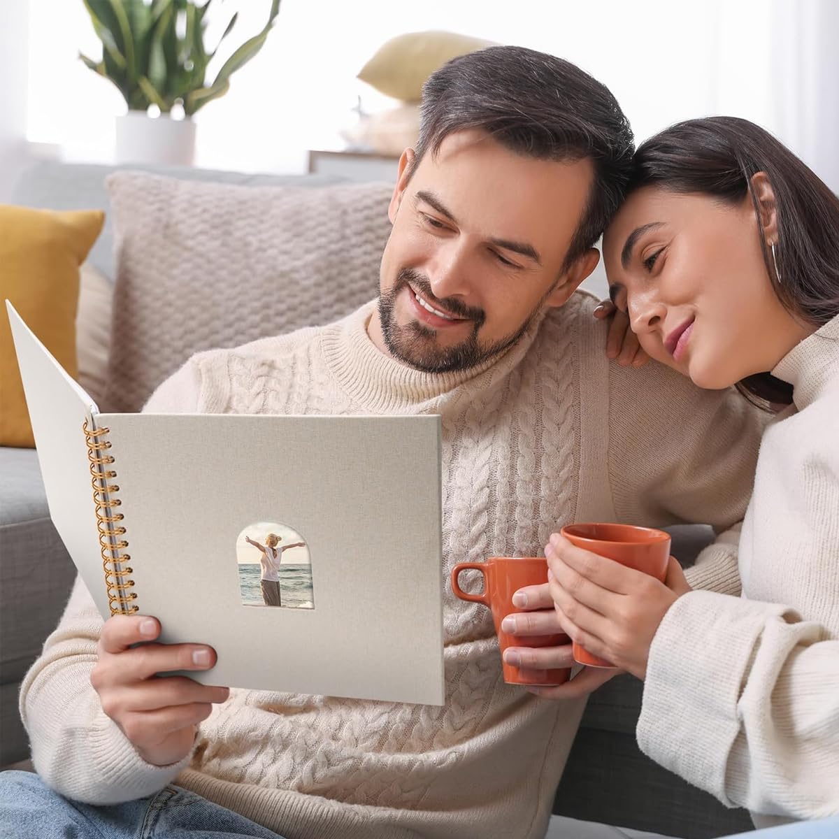 HASTHIP Photo Album Scrapbook for Memories with 40 Blank Pages and Spiral Hardcover | 10 Inch DIY Gift Book