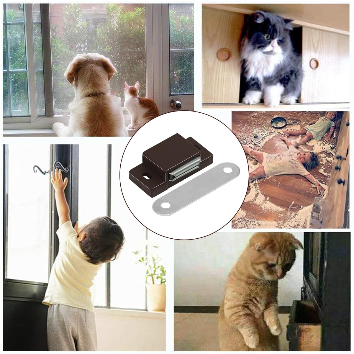 Serplex Magnetic Door Catches for Cabinets and Closets with Screw Fixed Design | 12 Sets