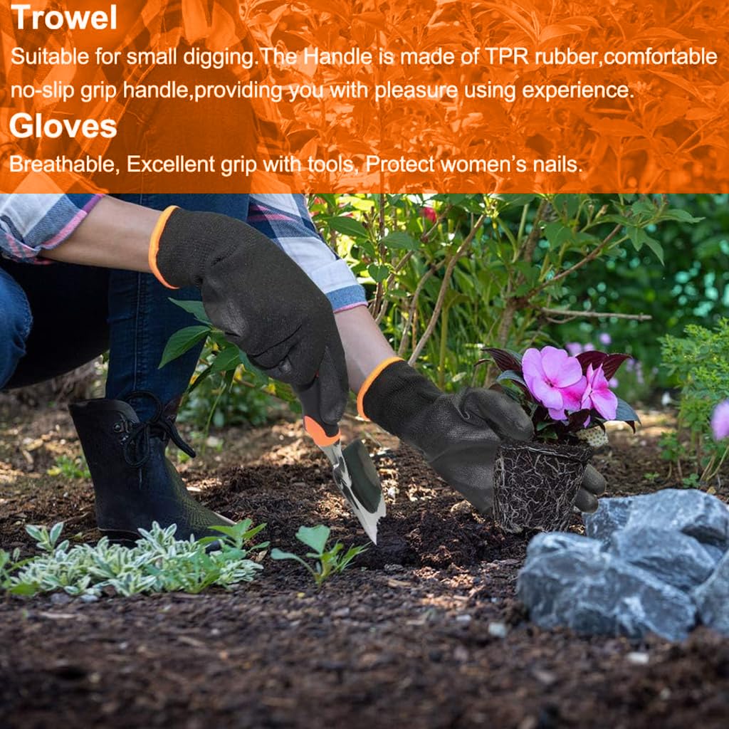 HASTHIP Gardening Tools Set for Home Planting with Ergonomic Handles and 600D Tote Bag