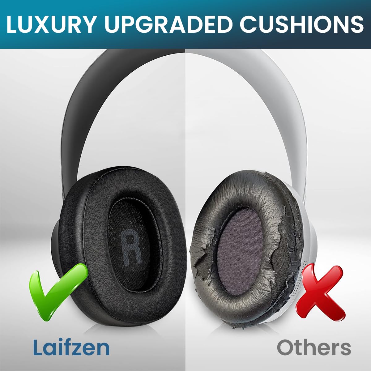 ZORBES Earpads Replacement for JBL Tune 700BT 710BT 720BT 750BTNC 760NC 770NC with Stitch Reinforced Seams and Soft Protein Leather Cushions