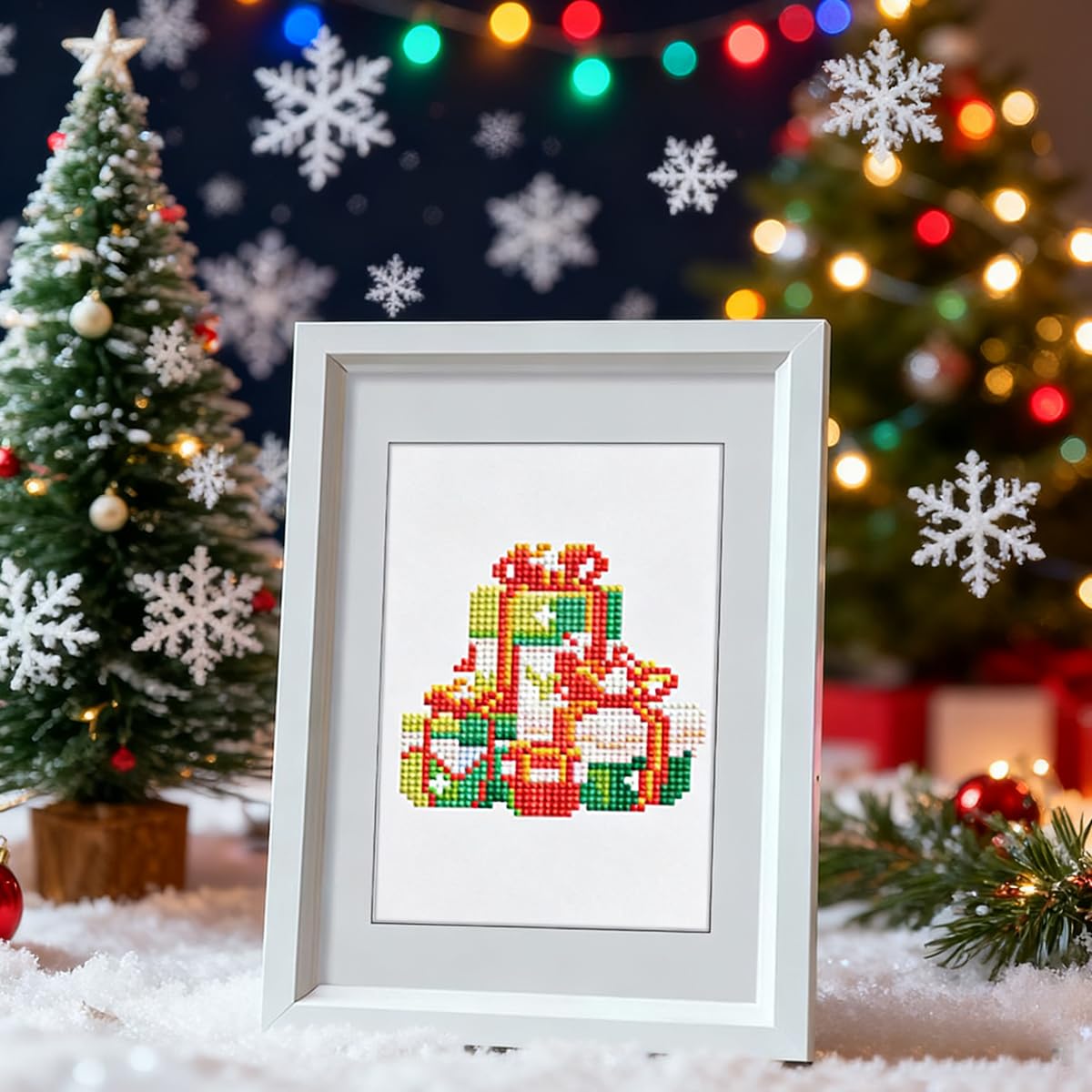 HASTHIP DIY Christmas Diamond Paint Craft Kit with 12 Designs 15x15cm Canvases | Beginner Set