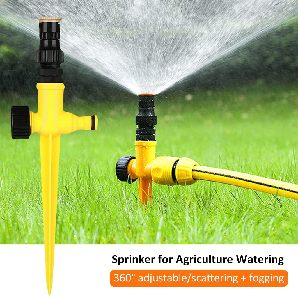 Optifit Garden Water Sprinkler for Lawn Irrigation with 360° Rotation and ABS Build | Quick Connect Setup