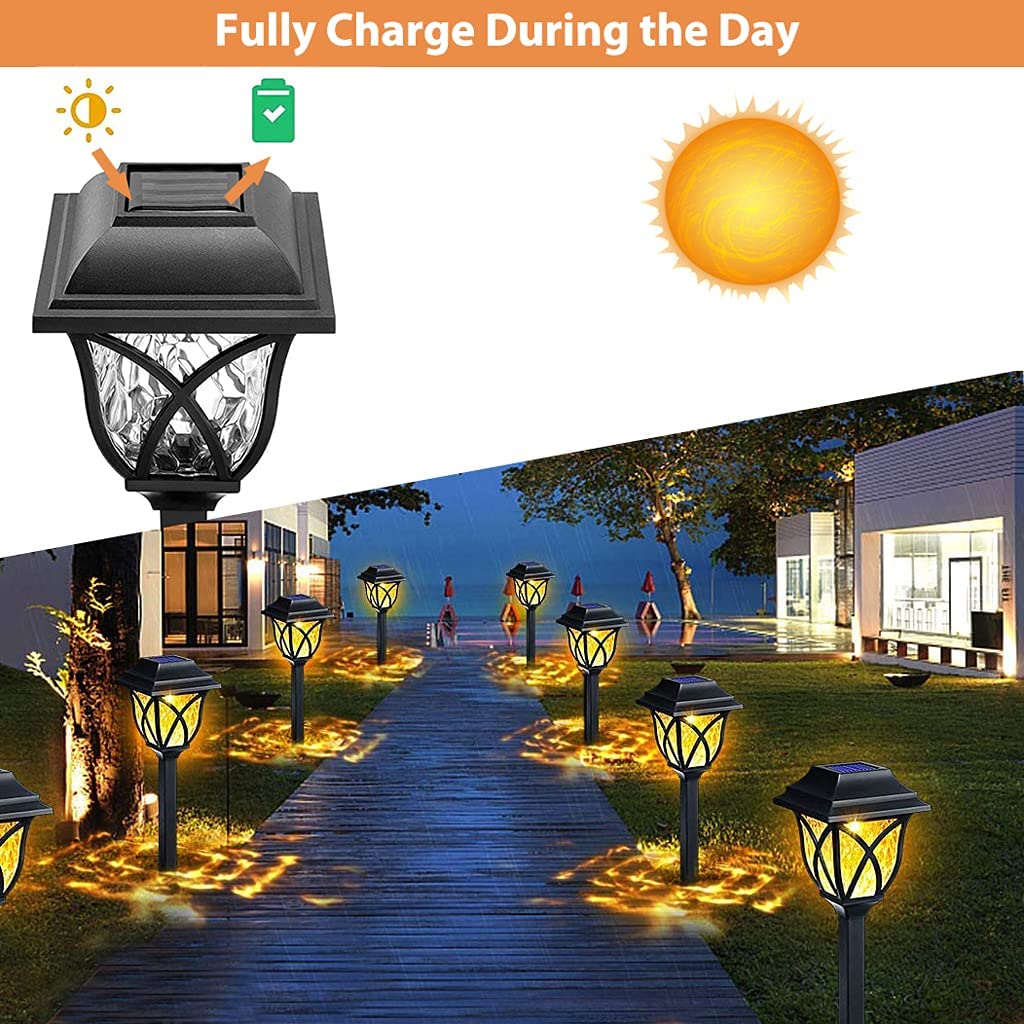 ELEPHANTBOAT Solar Path Lights for Garden and Patio with IP44 Waterproof Design | 6 Pcs Warm White LED Outdoor Lighting