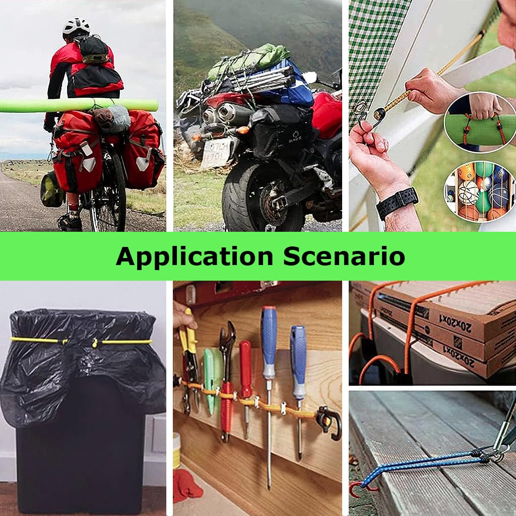 STHIRA Bungee Cord Set for Bike Luggage with Dual Hooks and 29Pcs Assorted Ropes | Travel & Camping