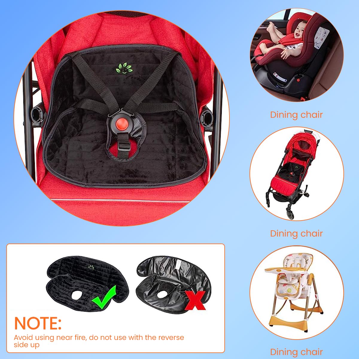 SNOWIE SOFT Toddler Car Seat Cover for Baby Seats with Waterproof Liner & Anti Slip | Machine Washable Universal Fit