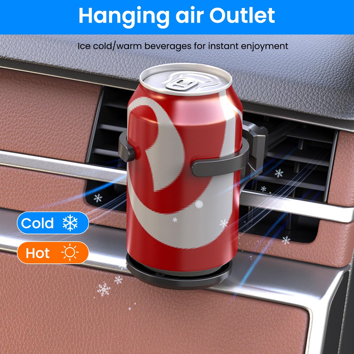 STHIRA Car Cup Holder for Air Vent with Anti Slip Base and Folding Snap On Design | Fits 8cm Drinkware