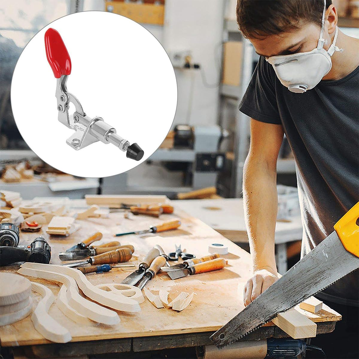 Serplex Push Pull Toggle Clamps for Woodworking Jigs with 100lb Capacity and Quick Release