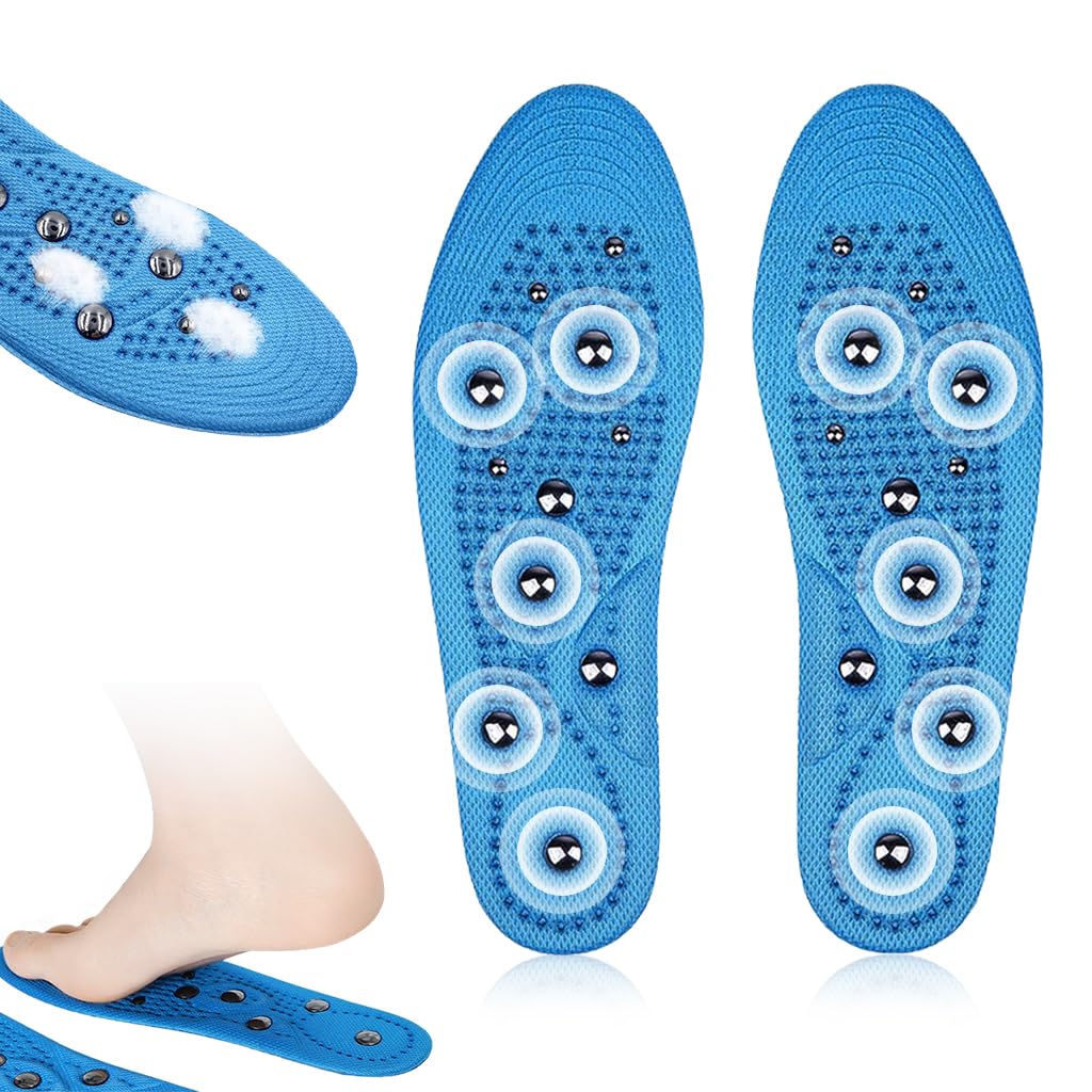 HANNEA® 1 Pair Acupressure shoe sole, Breathable Magnet Nubs Massager shoe insoles for men women Stimulate Blood Circulation, Relieve Tension - Acupressure Tools Acupressure kit (M EU 41-46)