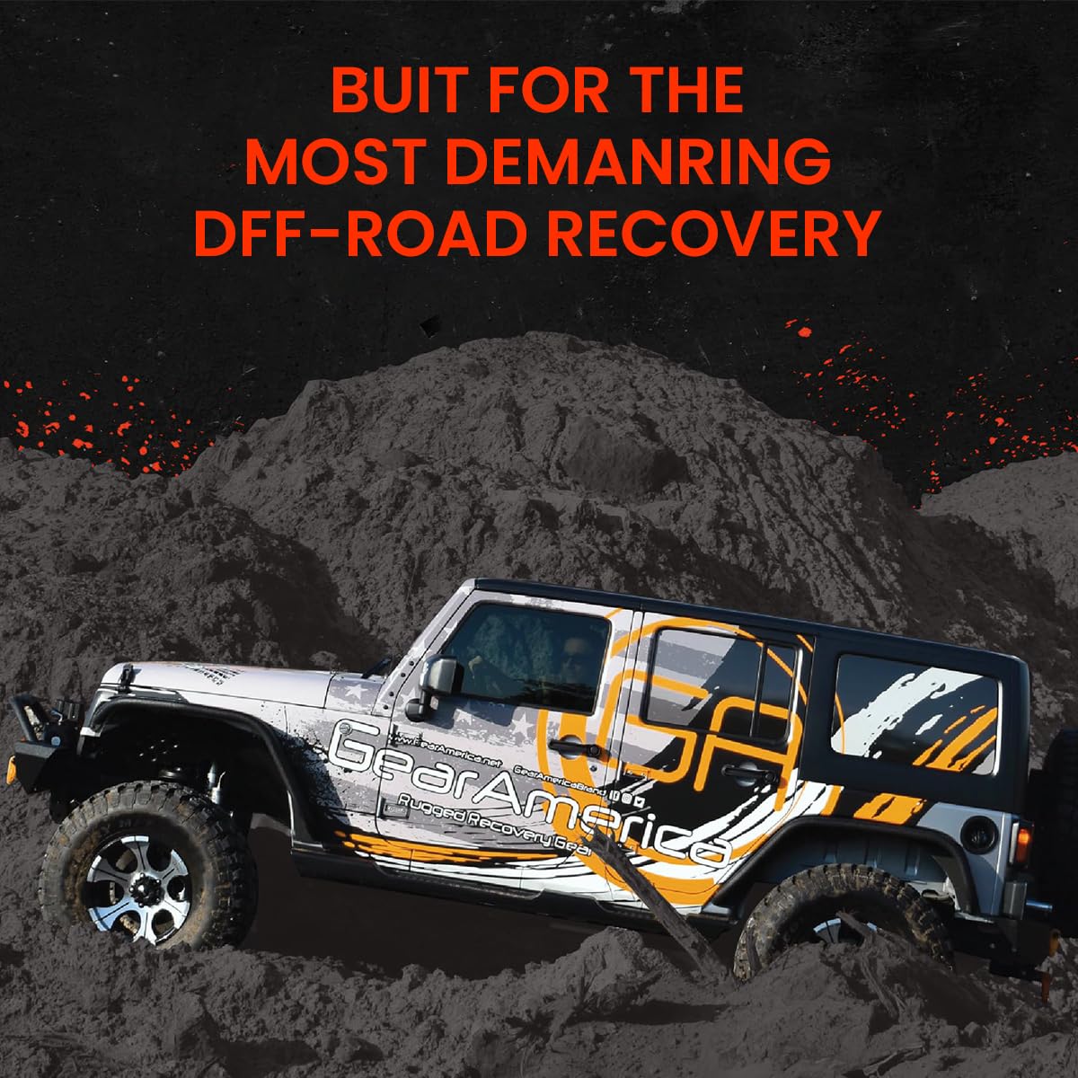 STHIRA Towing Rope for Cars and SUVs with 2 Steel Shackles 16.4ft Length | Reflective Polyester Strap 17,000lb Capacity