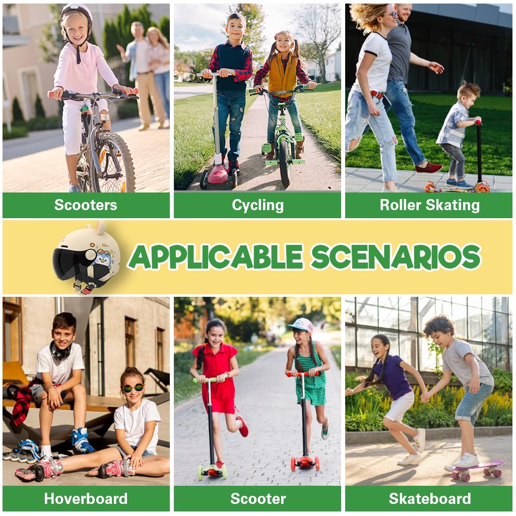 Proberos Kids Bike Helmet for Cycling with UV400 Goggles and EPS Foam Liner | Ages 3–12