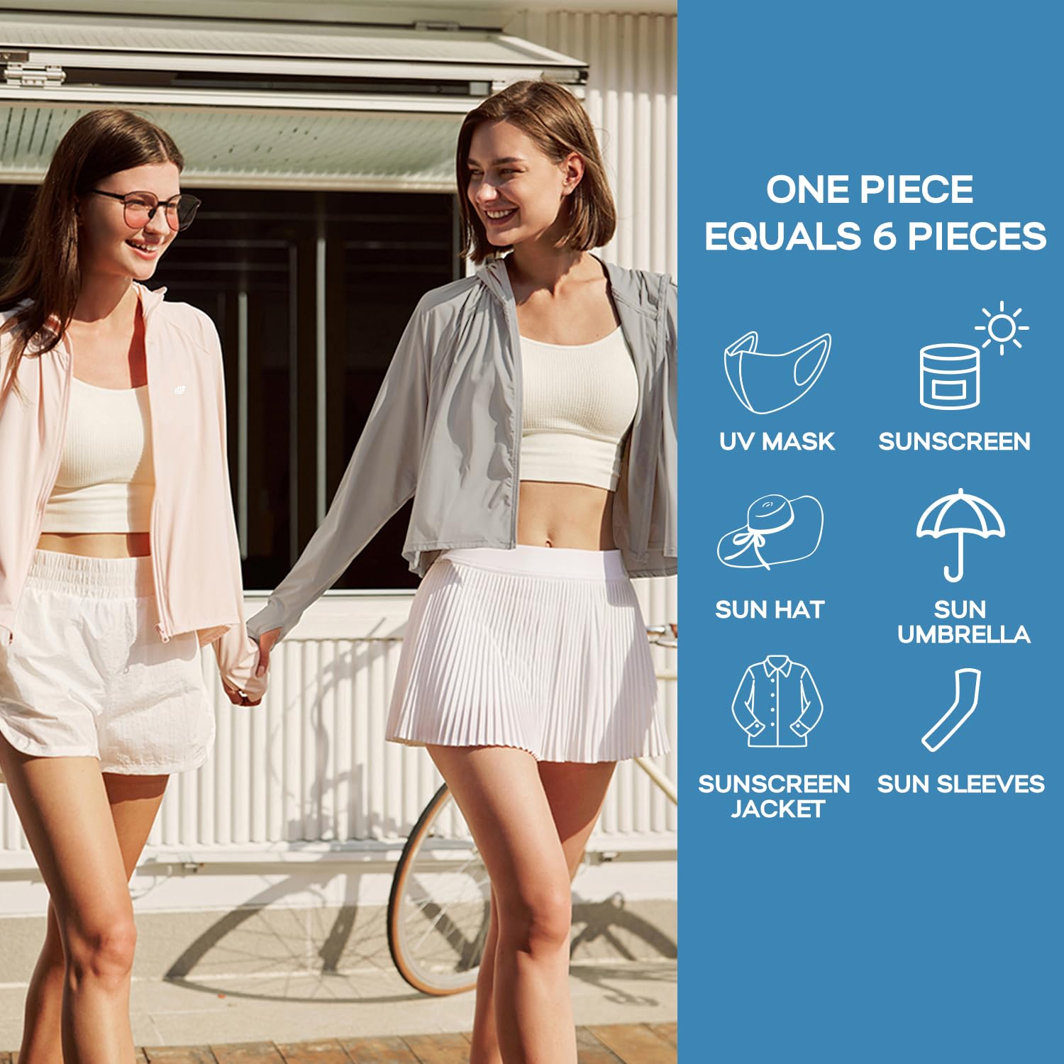 Venzina Women's UPF 50+ Lightweight Athletic Jacket with Cooling Fabric and Ponytail Hood for Outdoor Hiking | Grey XL