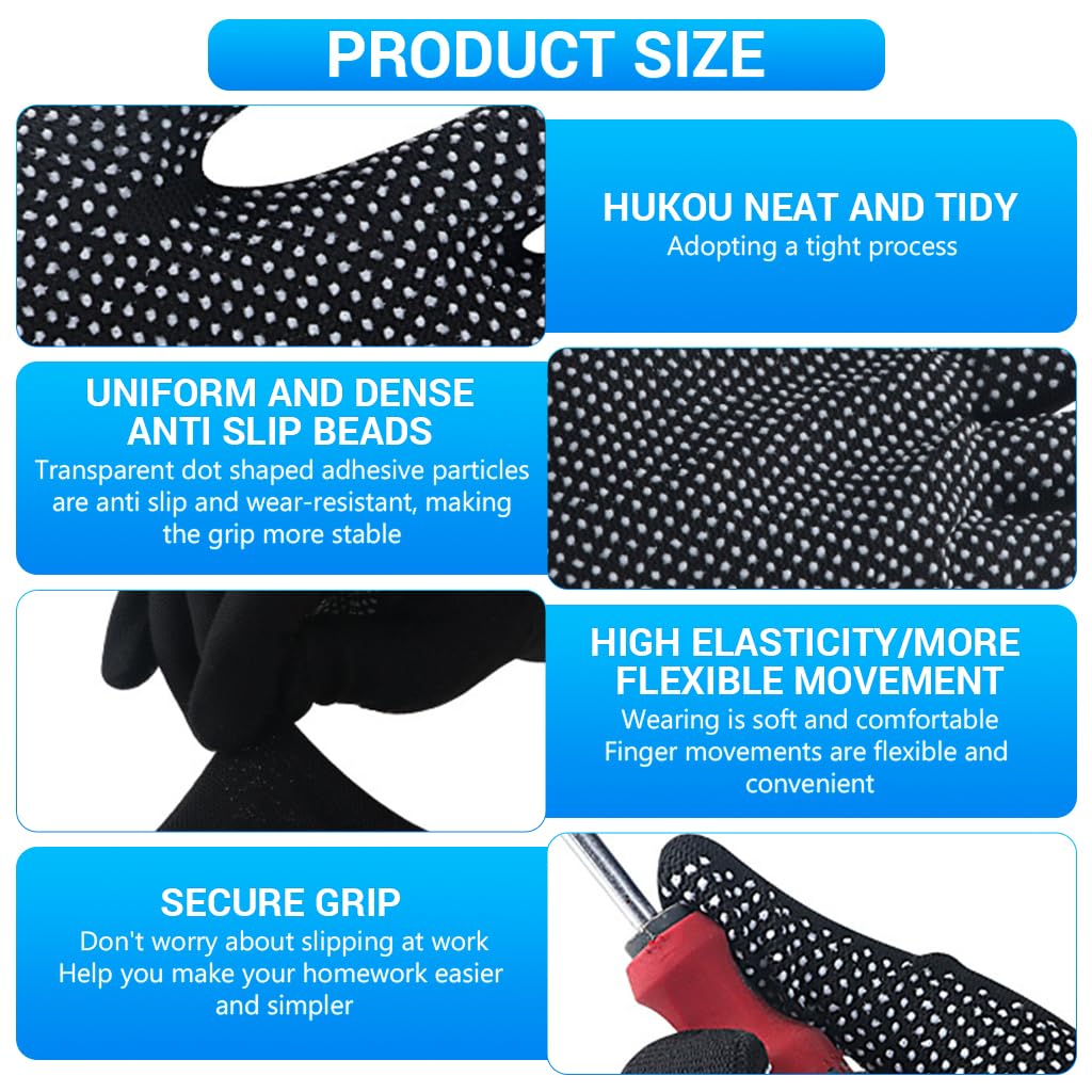 PROBEROS Work Gloves for Repair and Outdoor Tasks with Full Palm Anti Slip Nylon | 4 Pairs