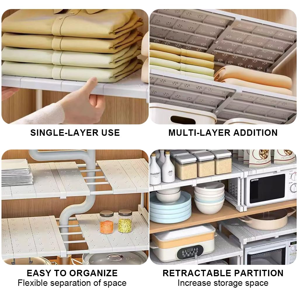 HASTHIP Adjustable Wardrobe Shelf for Cabinets with 18–26 in Expandable Rack | 110 lbs Capacity Carbon Steel