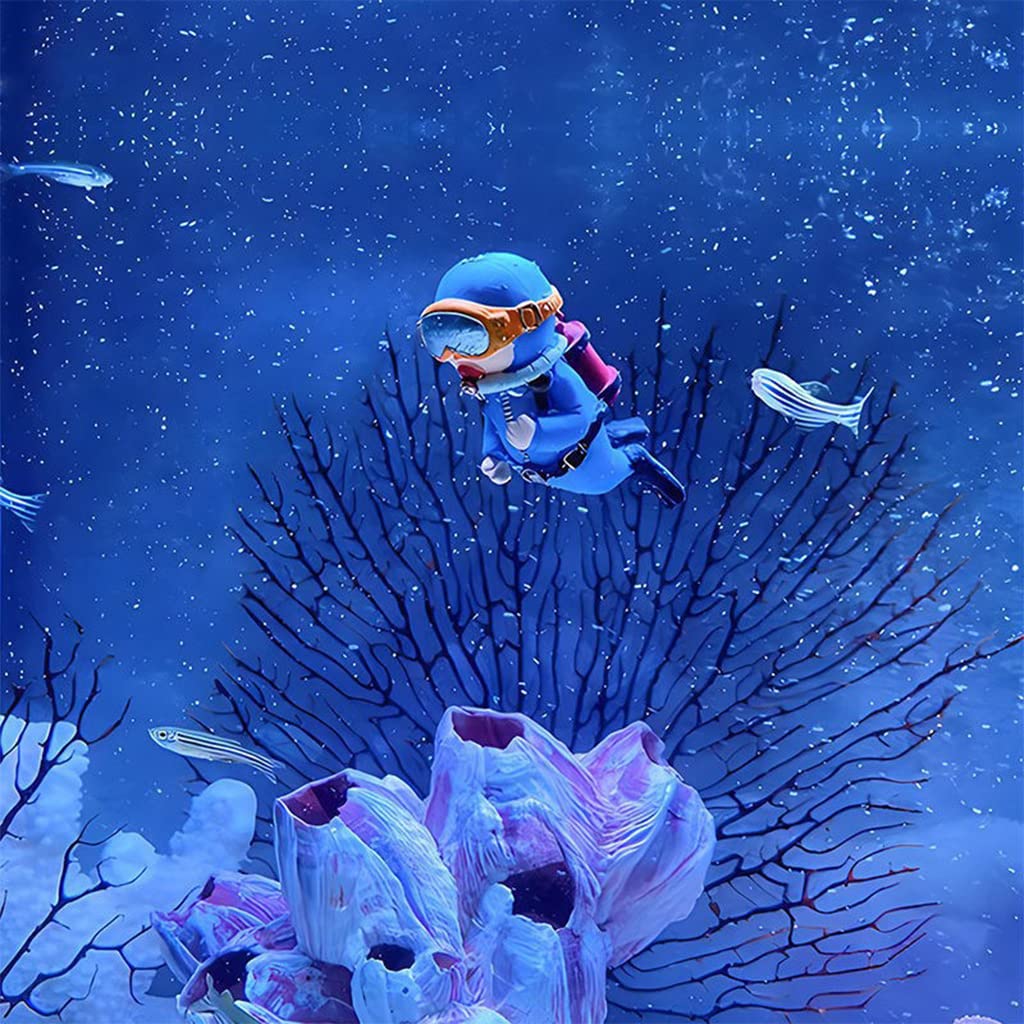 Qpets Floating Betta Fish Tank Decor for Aquariums with 13x9x13 cm Rocky Island and Hiding Cave