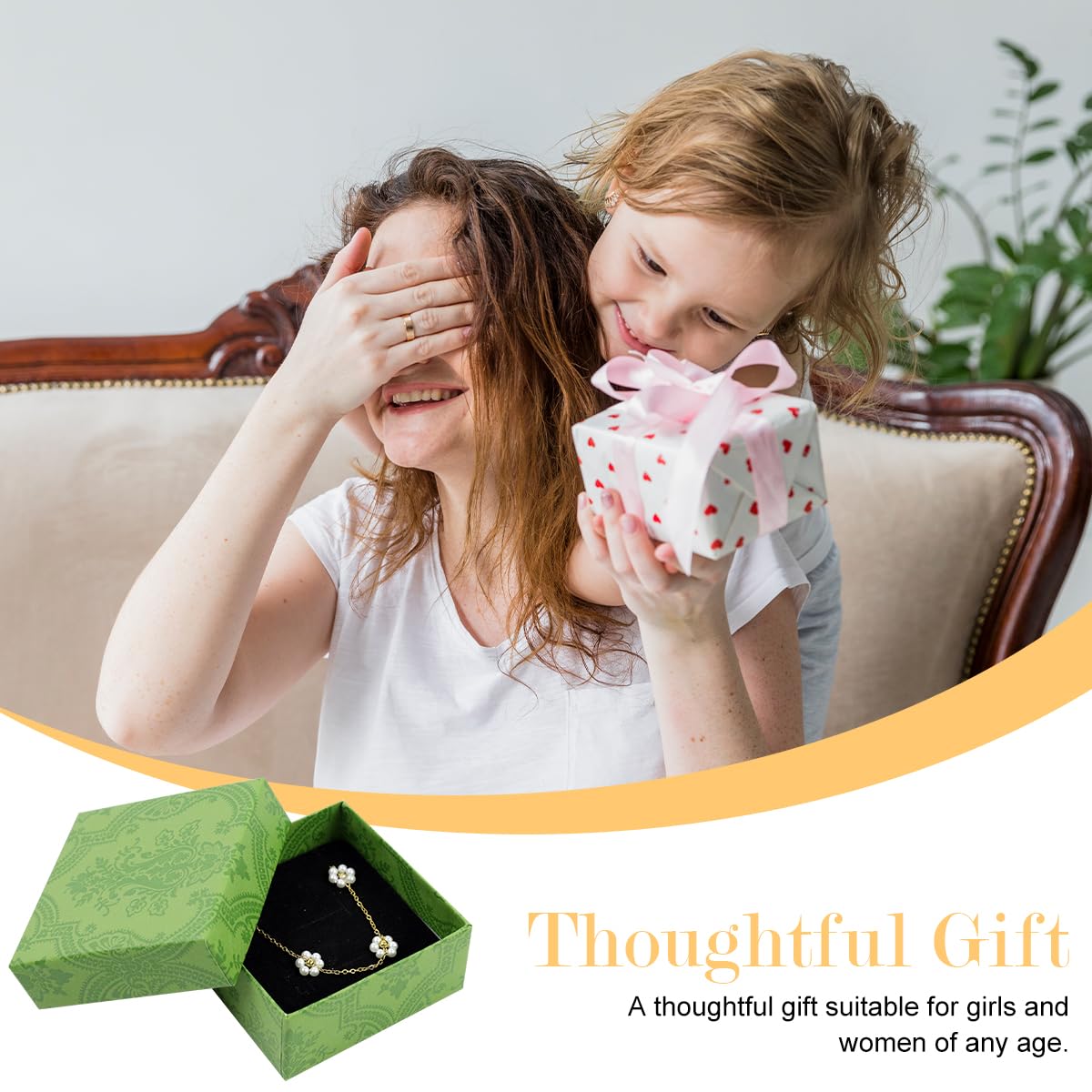 SANNIDHI Pearl Necklace for Women with Flower Pendant and Gift Box | Gold Plated Chain