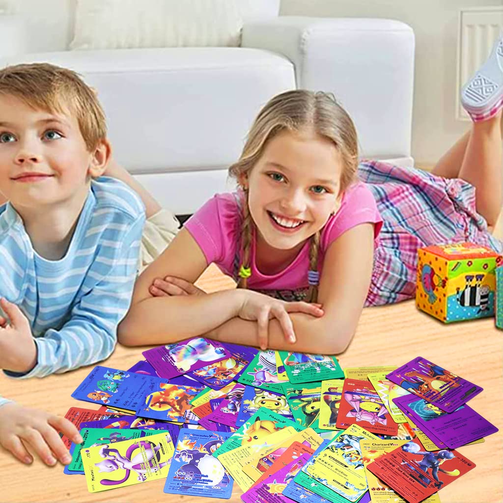 PATPAT Pokémon Cards 55 Pcs Collection with Golden Foil Texture Box | Gift for Kids