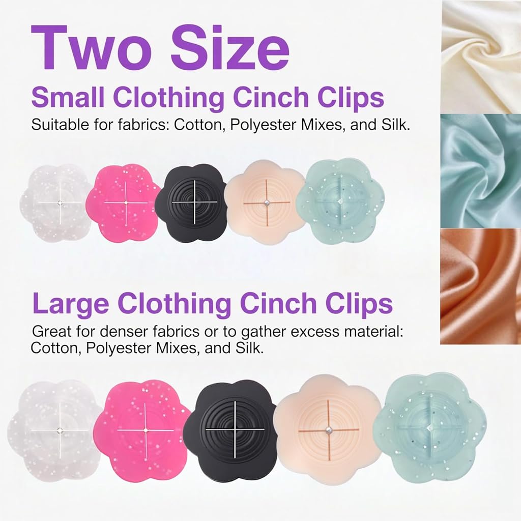 SANNIDHI® 10pcs Cinch Clips for Women Clothing, Adjustable Waist Cinch Clip, Invisible Fastener Cincher Clips to Changing the Fit and Style and Slim Dresses, Shirt