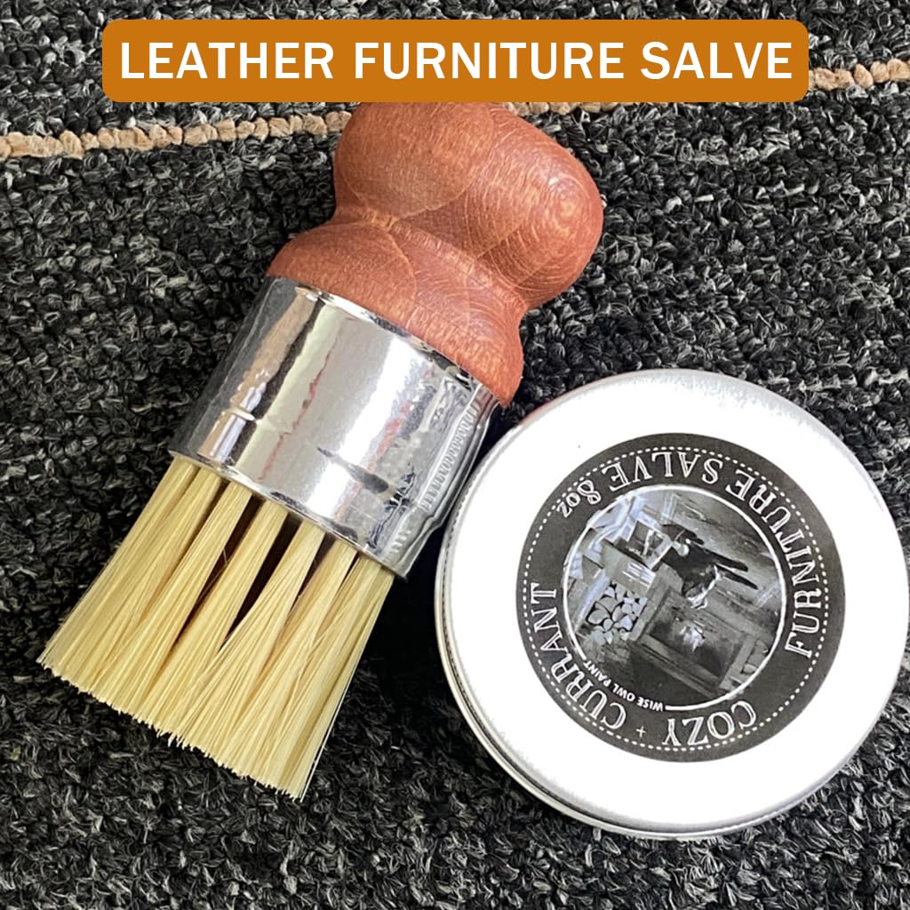 HASTHIP® 60g Leather Polish Paste with Brush - Furniture Salve for Leather Care, Furniture Leather Wax, Repair Balm for Furniture, Car Interiors, Jackets, Bags, Shoes