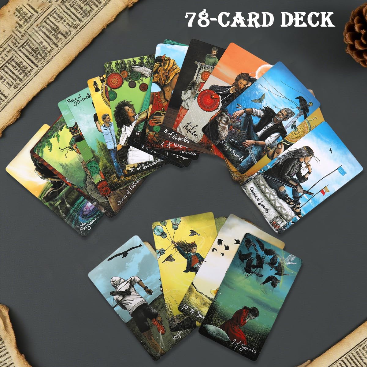 PATPAT Tarot Cards Deck for Self Discovery and Divination featuring 78 Illustrated Cards | Gift for Meditation and Reflection