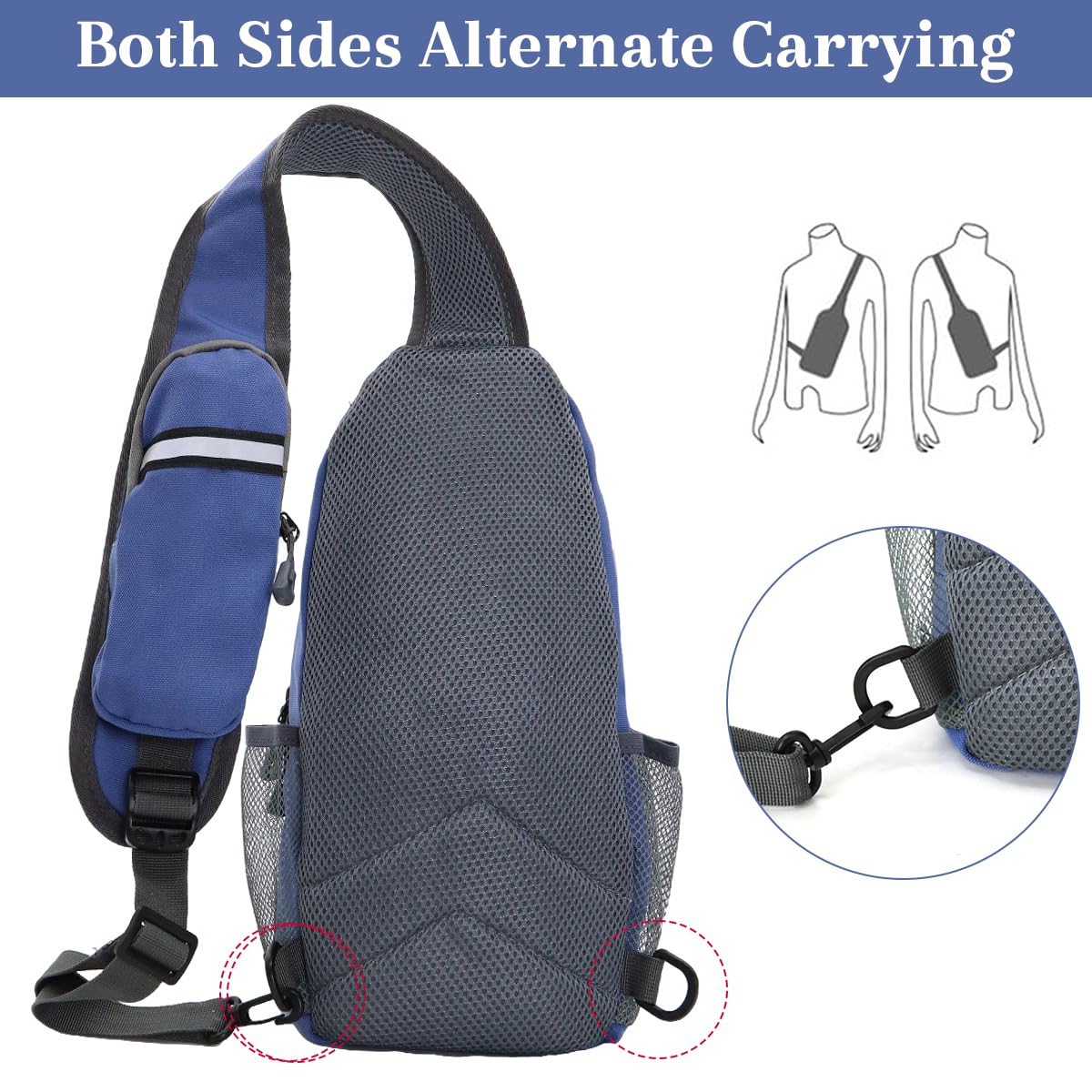 GUSTAVE Sling Bag for Men featuring Multi Pocket Design with Zipper Phone Pouch | Compact Travel Shoulder Bag for Work and Hiking