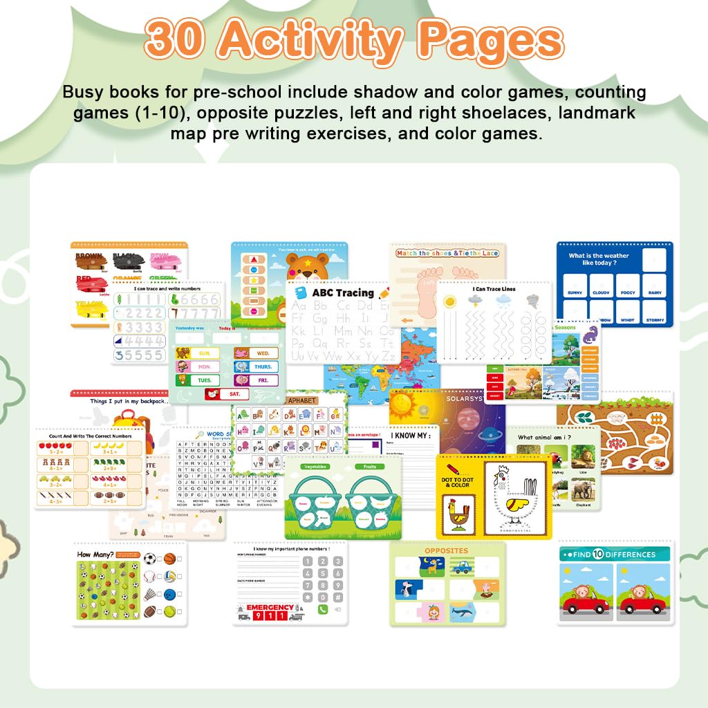 SNOWIE SOFT Child Busy Book for Preschool Learning with 3D Stickers and Tracing Activities