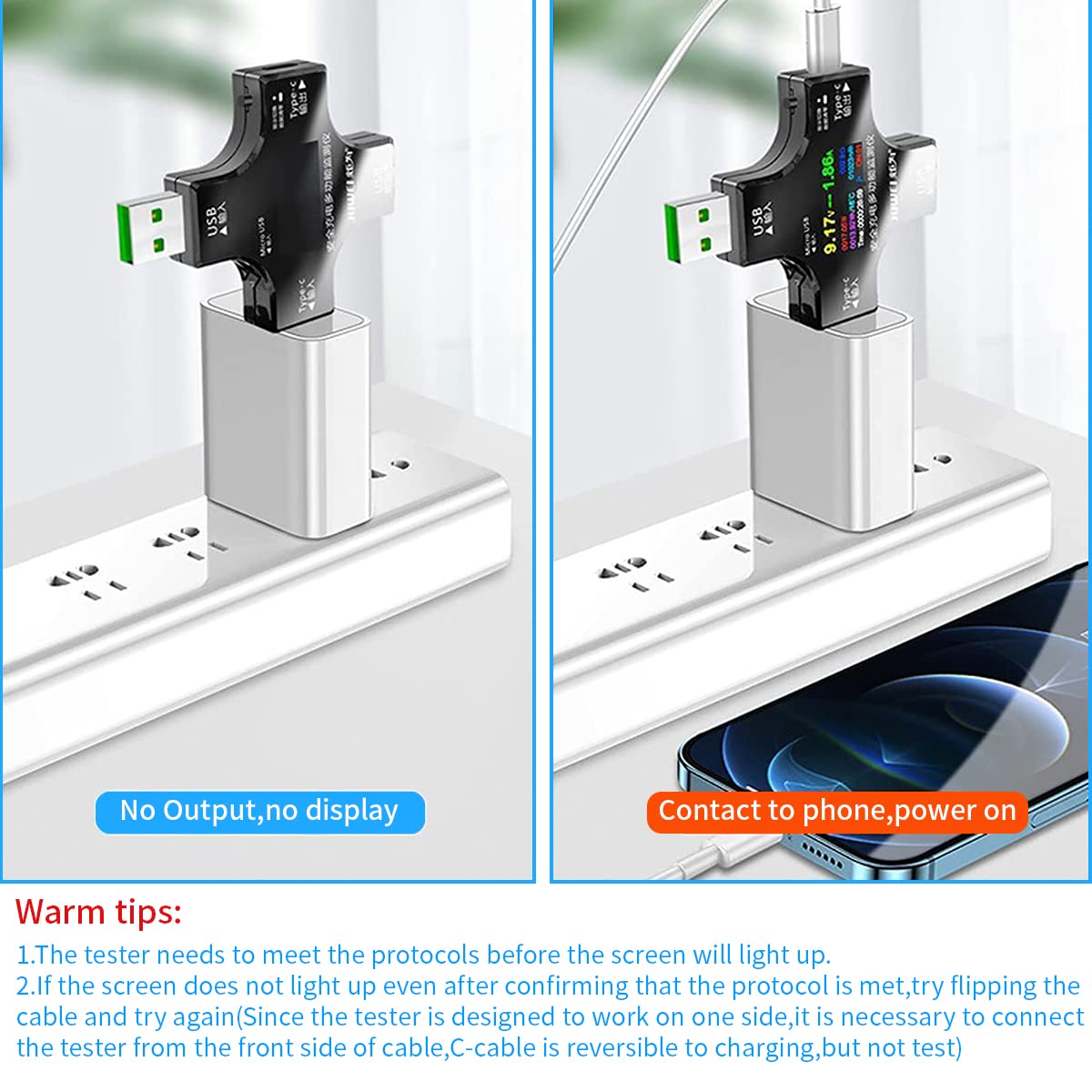 Zeitel Type C USB Voltmeter for Charger and Power Bank Testing with LCD Display 3.6‑30V