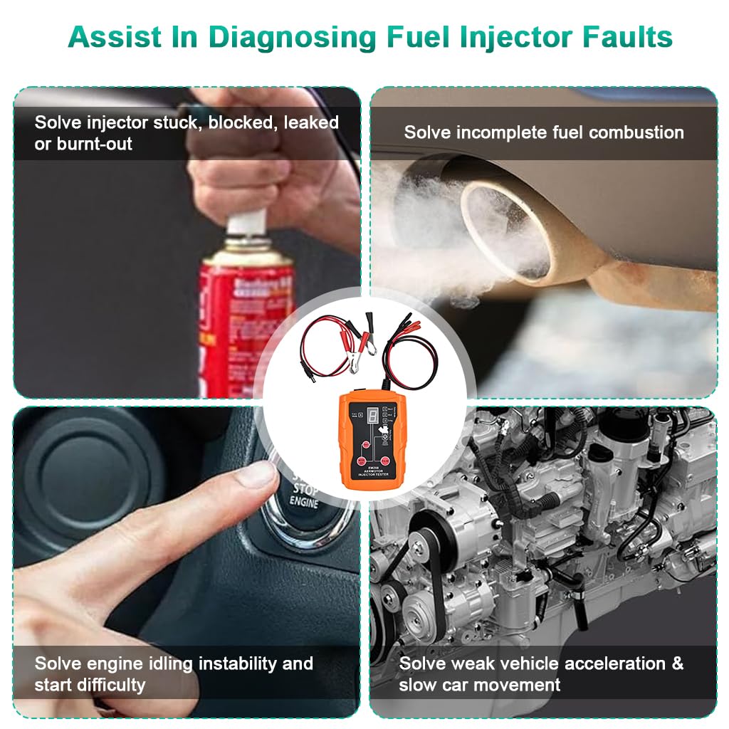 STHIRA Car Fuel Injector Tester Kit with Digital Display and Test Leads | Portable Case