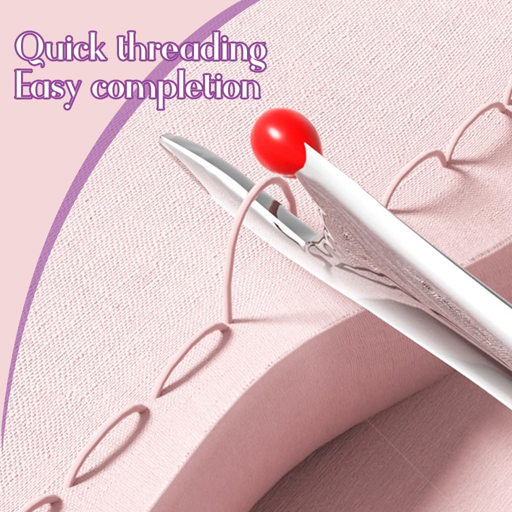 HASTHIP Automatic Threader Seam Ripper for Hand Embroidery with Dual Head 3 PCS | Stainless Steel Retractable Sewing Tool