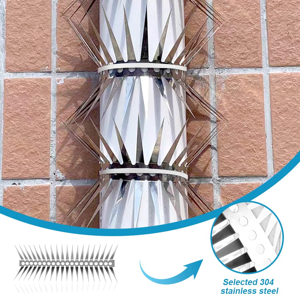 HASTHIP Anti Bird Spike Strips for Pigeons and Cats with Dual Row Design 0.5 m Stainless Steel | Easy Installation