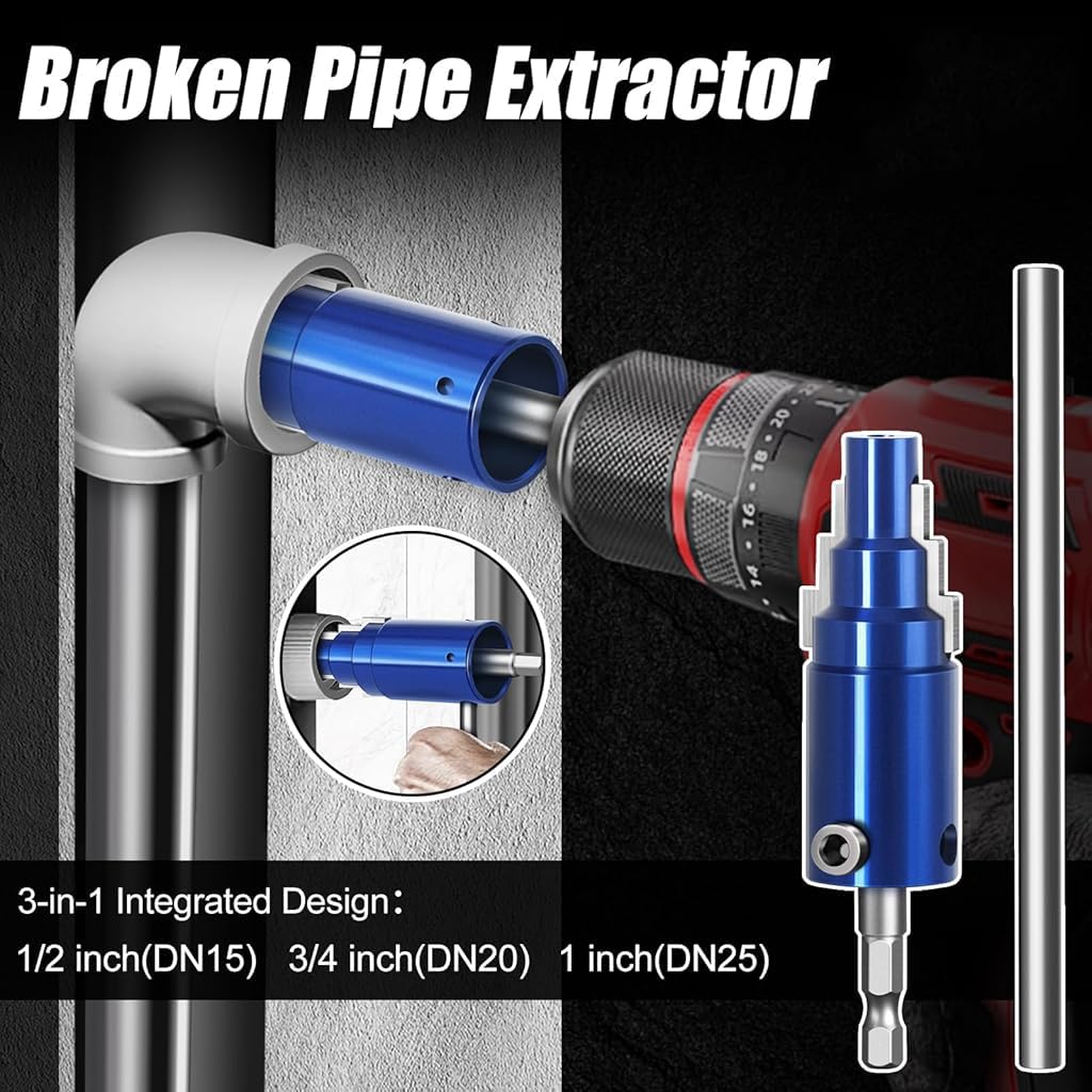 Serplex Faucet Removal Tool for 1/2 3/4 1 in Pipes with DrillCompatible Socket Grip | Kitchen and Bathroom Fixtures
