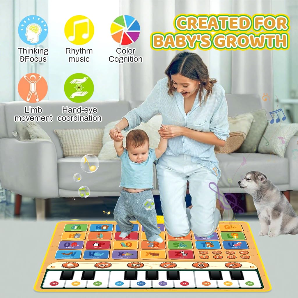 PATPAT Alphabet Musical Piano Mat for Kids featuring Large Interactive Play Surface