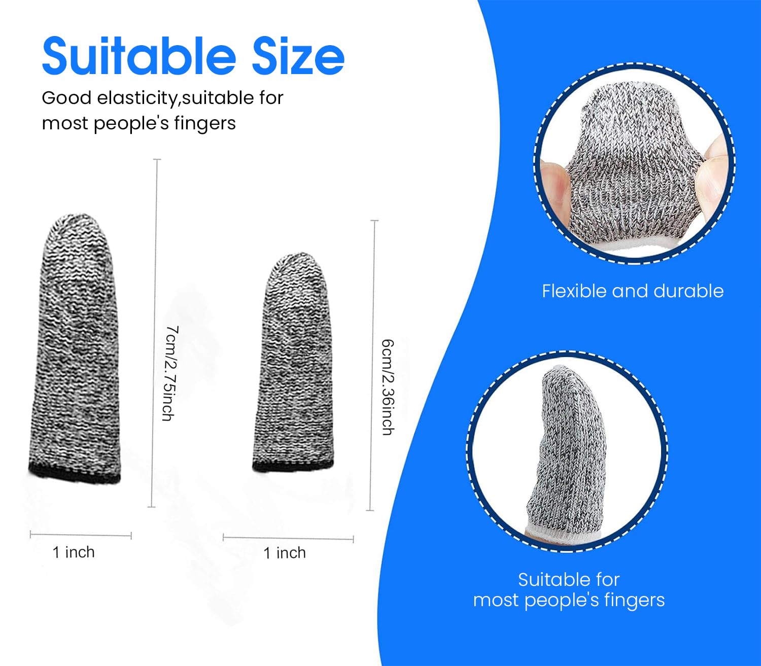 Supvox Gardening Finger Cots for Pruning and Planting featuring HPPE Cut Resistant Sleeves 10pcs