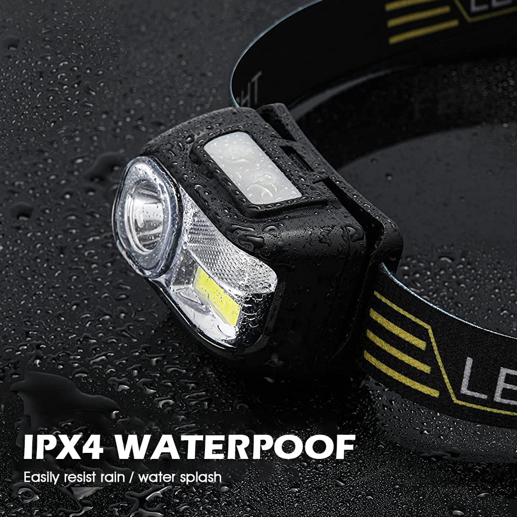 ELEPHANTBOAT Headlamp for Camping and Hiking with 9 Modes Sensor and 1200mAh USB Rechargeable Battery