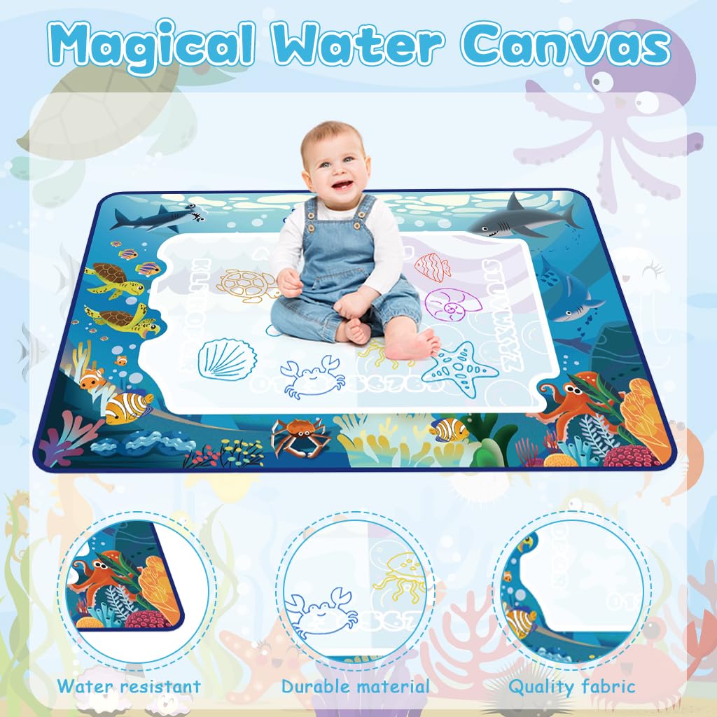 PATPAT Water Doodle Mat for Kids with 100x80cm Reusable Drawing Surface | Mess Free Creative Play