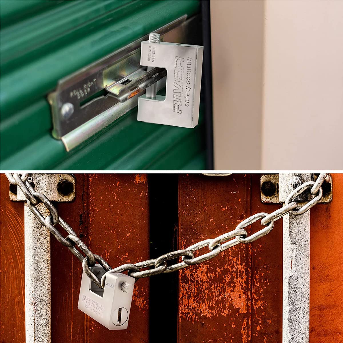 HASTHIP Padlock with Key for Outdoor and Warehouse Use featuring 94mm Solid Brass Body | Includes 5 Stainless Steel Keys