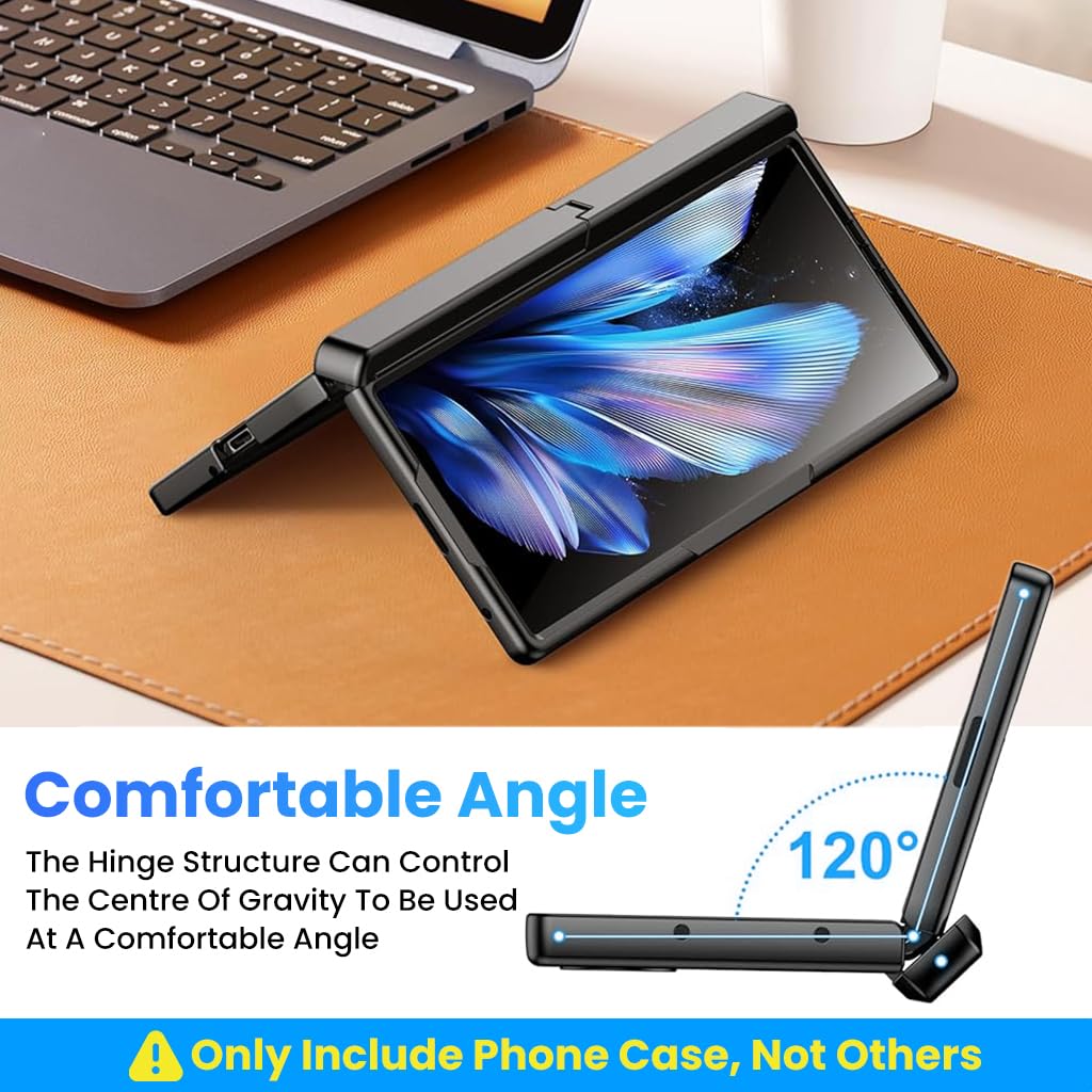 Zibuyu Galaxy Z Fold 7 Phone Case with Hinged Kickstand and Matte Finish | Supports Magnetic Wireless Charging